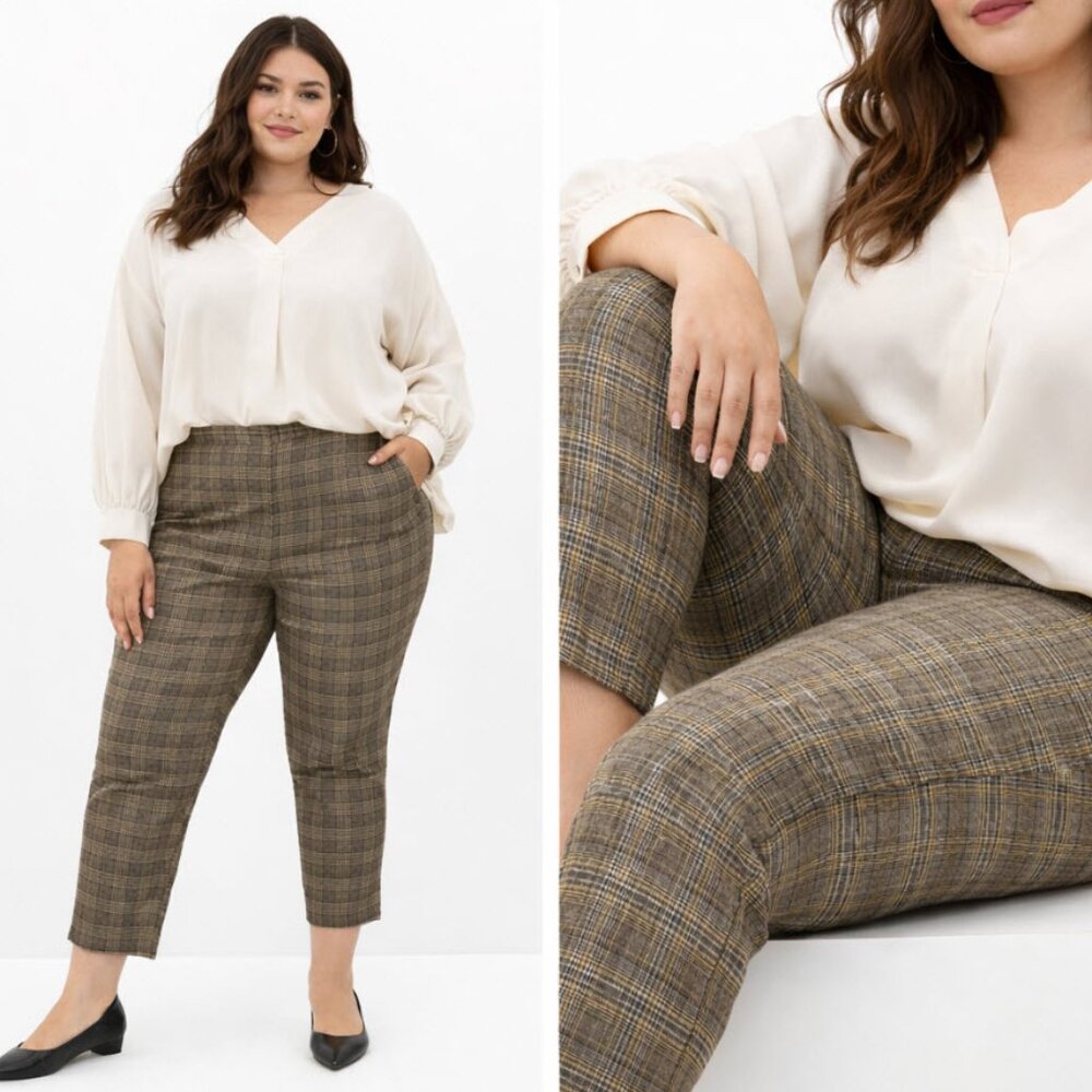 Carolina Belle Plaid Ankle Pants Size 20W